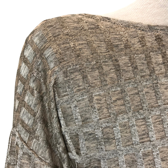 Zara W&B Shiney Bronze Geometric Popover Shirt L - Picture 1 of 7